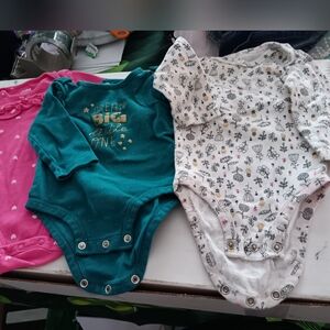 Unbranded Set Of Three Long-Sleeve Baby One-Piece Bodysuit - Dream Big
